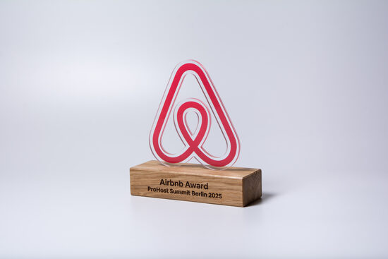 Personalized award with Airbnb logo