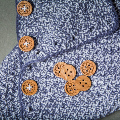 Wooden buttons from oak wood.